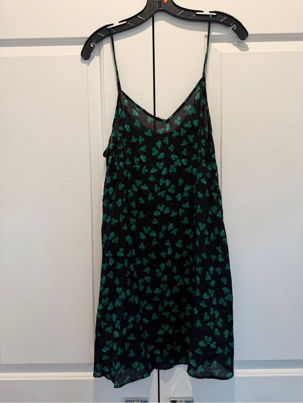 NWOT - The Kooples Black Dress with Emerald Clover Print